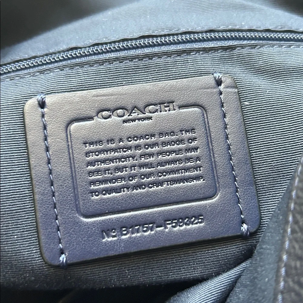 Coach Factory Lenox satchel pebbled leather Navy 2017